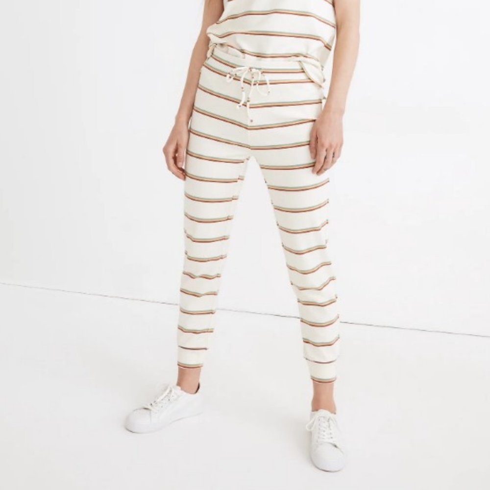NWT Madewell Breeze Slim Modal Joggers in Martie Stripe